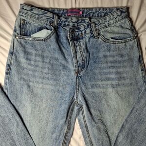 Edikted Light Blue Straight Leg Denim Jeans